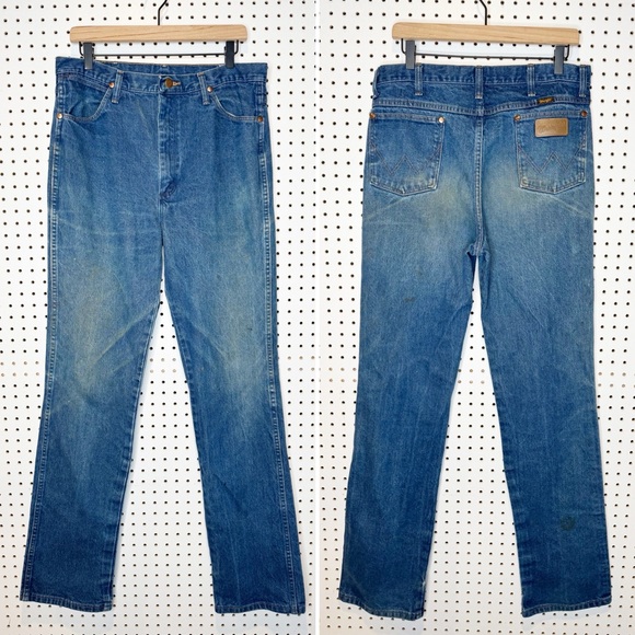 Wrangler | Faded Distressed 936 Cowboy Cut Rigid Slim Fit Jeans 936DEN 36x36 - Picture 1 of 6